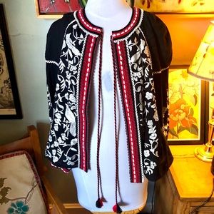 Blink black, white, red boho jacket